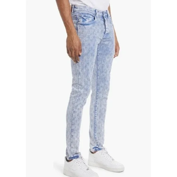 Purple Brand Jacquard monogram Denim Slim Fit Low Rise Jeans 31 POO1 - Picture 2 of 16